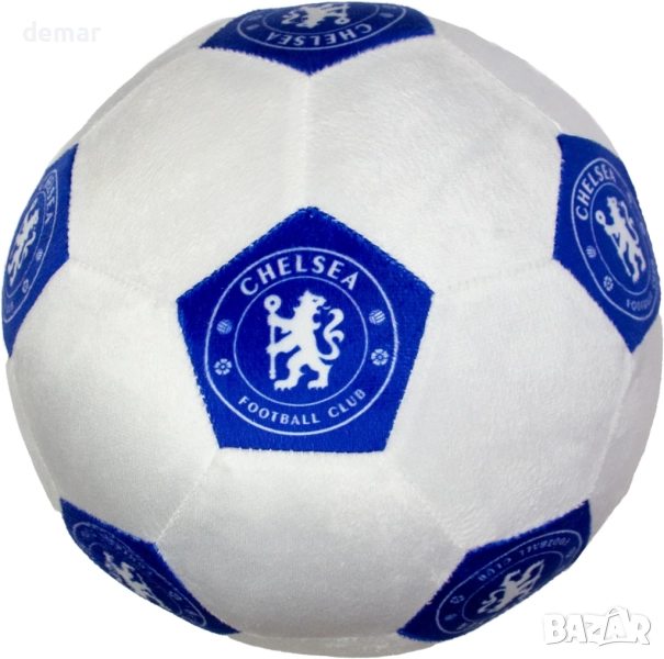 Официално лицензирана кръгла възглавница - футболна топка на Челси, супер мека, 25 x 25 см, снимка 1