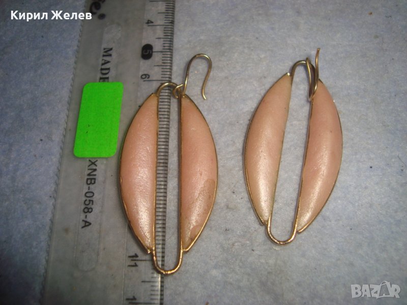 ЧИФТ ВИНТИДЖ АР ДЕКО СТИЛ СТАРИ с ПОЗЛАТА ОБЕЦИ от ПОЛИМЕРНА ГЛИНА ХЕНД МЕЙД БИЖУ 31379, снимка 1