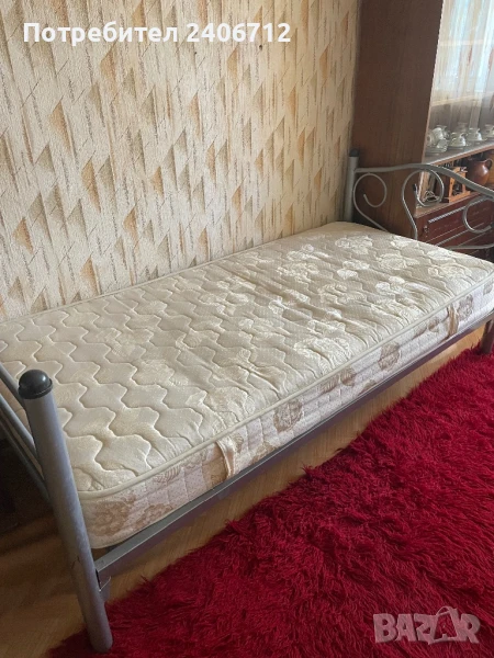 Метално легло с матрак 190/90см!!, снимка 1