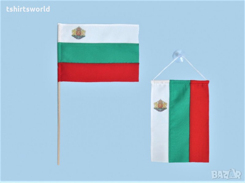Българско знаме с герб 10х15см, снимка 1