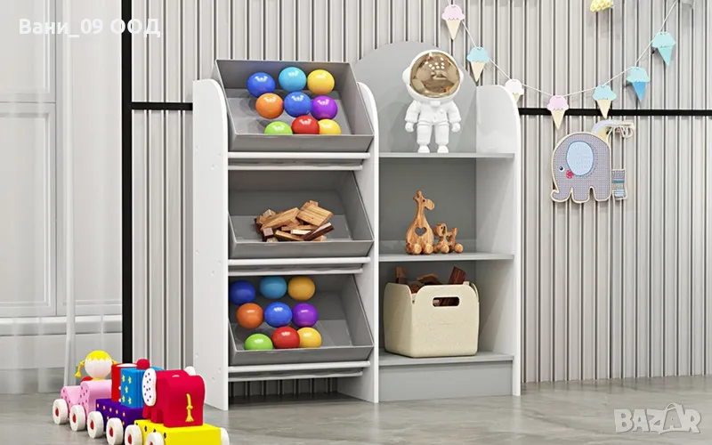 Детска етажерка с рафтове и кутии, снимка 1