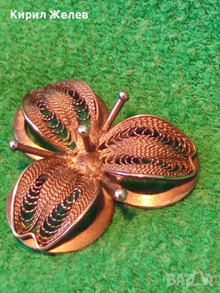 ФИЛИГРАННО СРЕБЪРНО ЦВЕТЕ АРТ БИЖУ АПЛИКАЦИЯ ВИНТИДЖ РЕТРО УКРАШЕНИЕ 17253, снимка 1