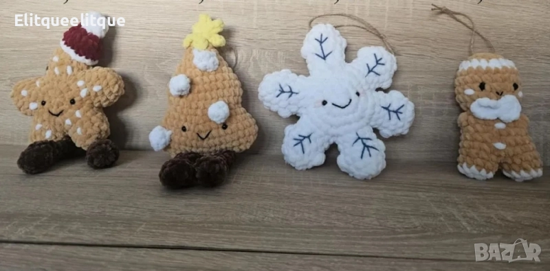 ръчно изплетени играчки за елха, снимка 1