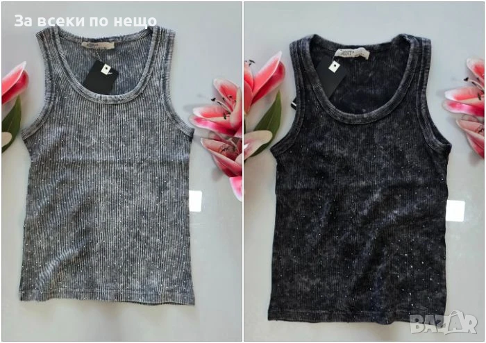 Дамски Ежедневен Спортен Летен Потник С Апликация От Камъни - 2 Цвята Код VL-97, снимка 1