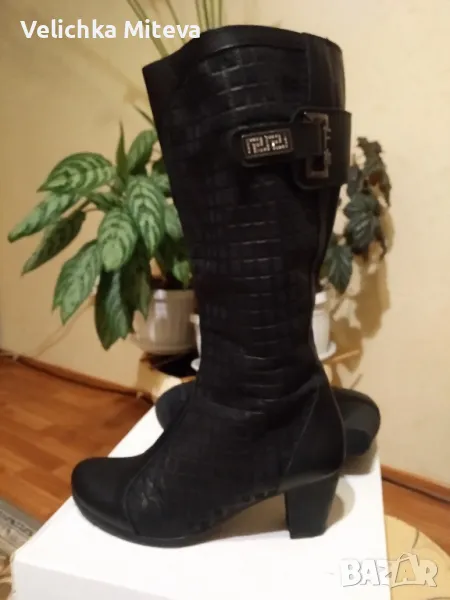 Елегантни дамски ботуши-естествена кожа, снимка 1