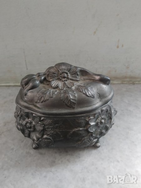 стара метала кутия за бижута арт деко, снимка 1