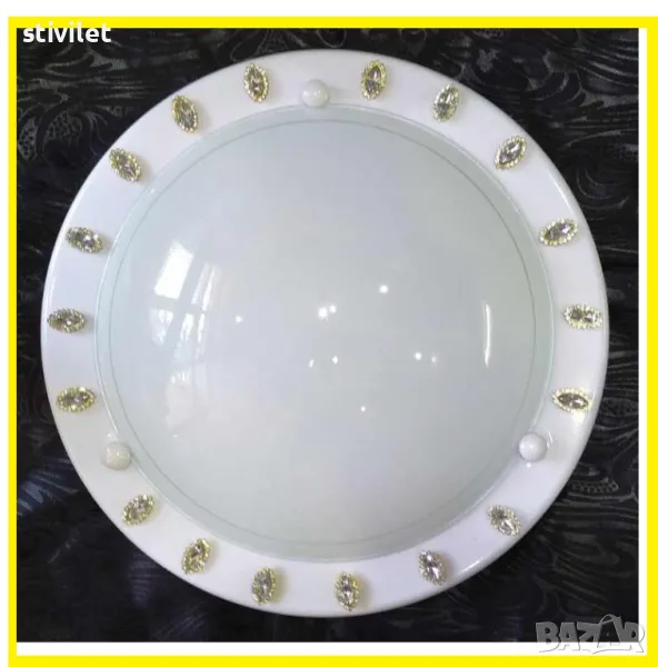 ПЛАФОН  ОВАЛ БЯЛО - НОВО- 3D ЕФЕКТ., снимка 1