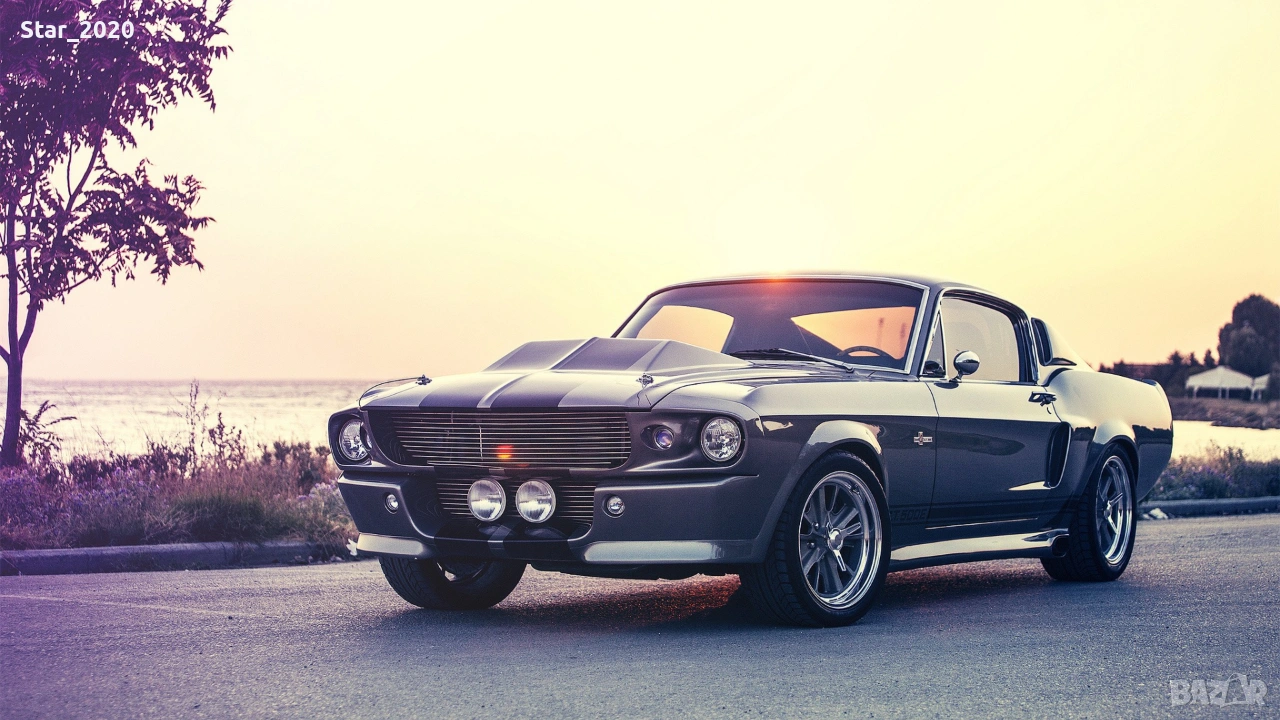 Светеща картина с LED осветление - Ford Mustang Shelby GT 500, снимка 1