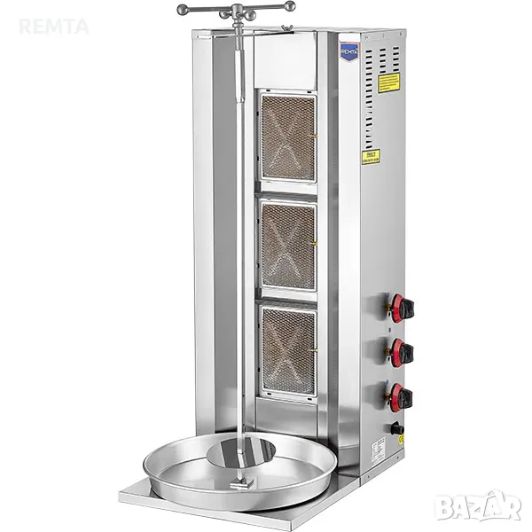 Машина за дюнер Газов 3 горелки с газова защита +СЕ СЕРТИФИКАТ, снимка 1