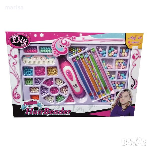 Голям комплект за прически, аксесоари и накити с машинка, в кутия - 26402, снимка 1