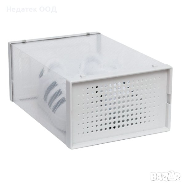 Пластмасова кутия за съхранение на обувки с врата,  34,5x23,5x14 см, Прозрачна, снимка 1