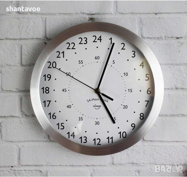 Стенен часовник с 24 часов циферблат, снимка 1