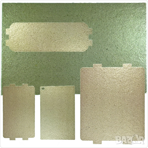 Слюда за микровълнова печка лист и профилирана [11.6 x 6.5] , [9.9 x 10.8] / , снимка 1