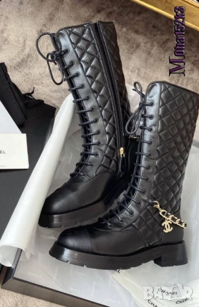 дамски ботуши от ествествена кожа chanel, снимка 1