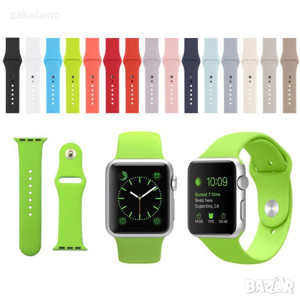 Силиконова каишка верижка Apple Watch 2/3/4/5/6/7/SE 38/40/41/42/44/45, снимка 1