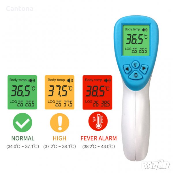 Инфрачервен безконтактен термометър за телесна температура F01, снимка 1