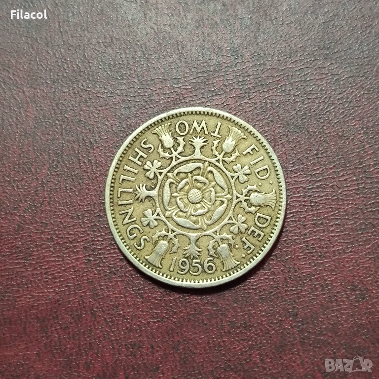 Великобритания 2 шилинга 1956 г., снимка 1