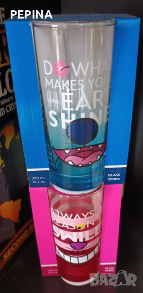 Стъклени чаши Стич, снимка 1