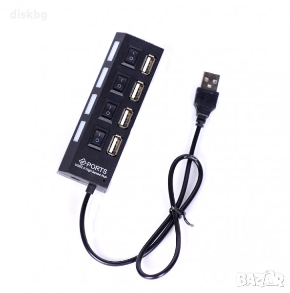 Нов Хъб HUB USB 2.0 с 4 порта CY-2163, ON/OFF Switch, снимка 1