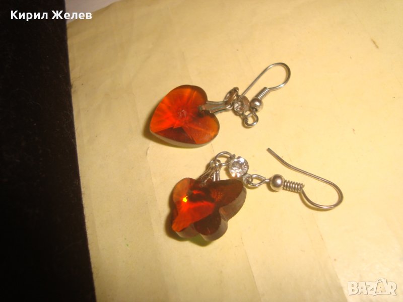 ВИНТИДЖ КРИСТАЛНИ ФАСЕТИРАНИ ОБЕЦИ СЪРЧИЦЕ и ПЕПЕРУДКА 25233, снимка 1