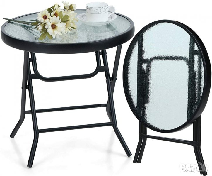 ПРОМОЦИЯ Сгъваема маса с кръгла форма в компактен размер PHIVILLA PV-311-WT, снимка 1