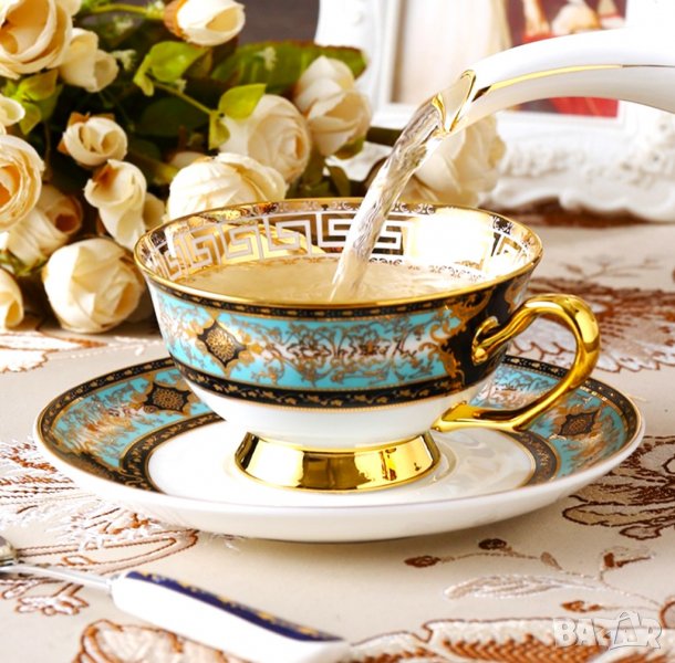 Луксозни чаши костен порцелан, кралска колекция за чай, кафе и капучино, снимка 1