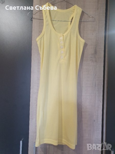 Жълта памучна рокля, снимка 1