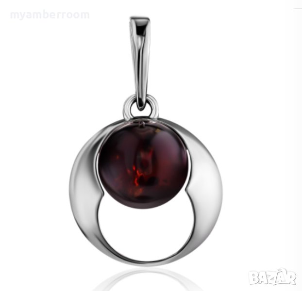 Сребърна висулка с кехлибар, снимка 1