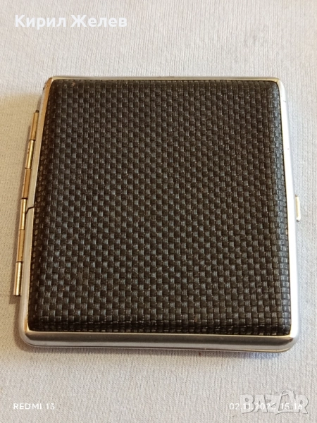 Винтидж метална табакера с кожа за КОЛЕКЦИЯ ДЕКОРАЦИЯ 49035, снимка 1