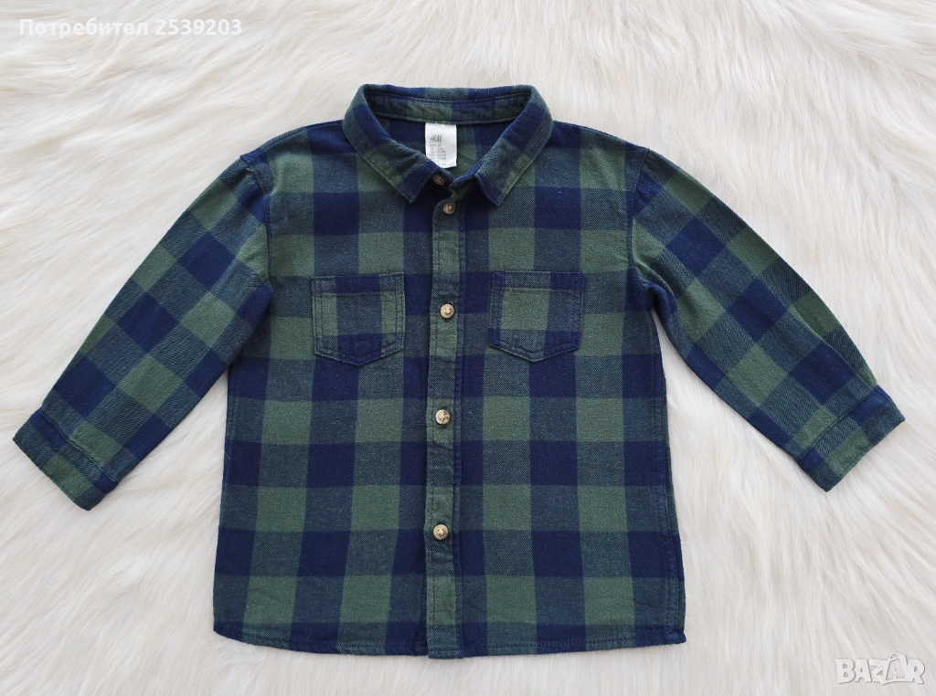 Детска карирана риза H&M 9-12 месеца  , снимка 1
