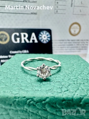 Сребърен пръстен с мойсанит (Диамант) 0.5 карата, снимка 7 - Пръстени - 51370764