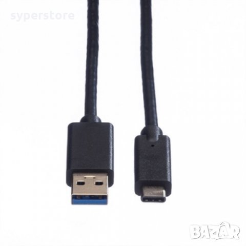 Кабел USB-A към USB Type C 3.1 Roline 11.02.9010 Черен, USB-A към USB Type C M/M, снимка 1 - USB кабели - 31315250