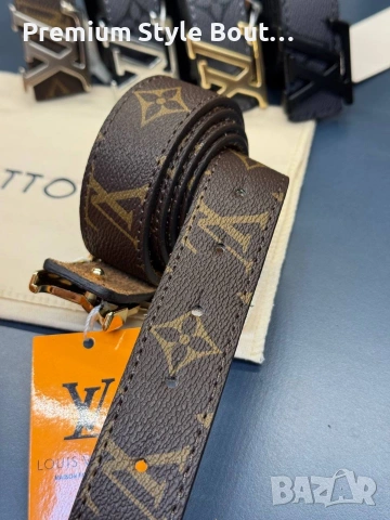 Колани Louis Vuitton от естествена кожа в кутия 3см, снимка 2 - Колани - 53933837