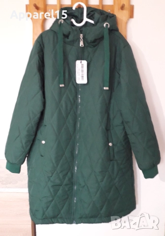 Ново вносно тъмнозелено яке с качулка, 44, снимка 4 - Якета - 52502095