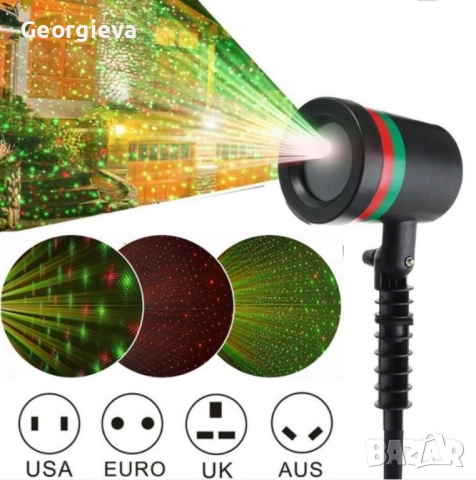 Лазерен прожектор Проектор за Коледна украса "Коледна лазерна лампа с Празнична светлина", снимка 4 - Прожектори - 51865690