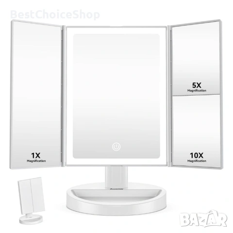 Auxmir LED козметично огледало с осветление – Увеличение 5x/10x, снимка 8 - Други - 53218925