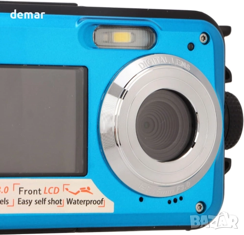 Подводна водоустойчива камера, до 3 метра, Full HD 2.7K 48MP автофокус, снимка 9 - Камери - 51893748