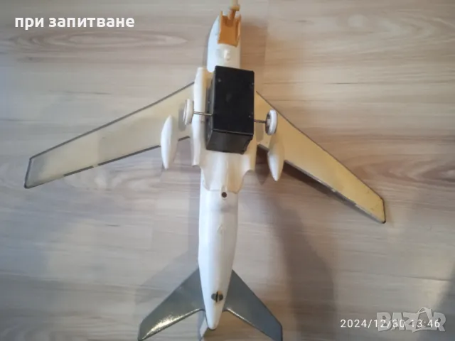 Стара руска ламаринена играчка самолет, 40 см., снимка 5 - Колекции - 48497805