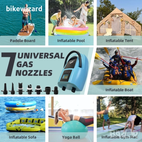 Eлектрическа въздушна помпа 20PSI високо налягане 12V DC с автоматично изключване НОВА, снимка 3 - Друга електроника - 52642015