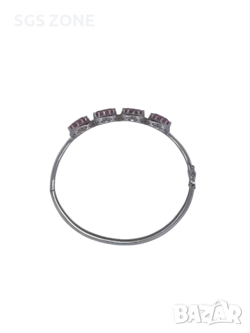 СРЕБЪРНА ГРИВНА С РОЗОВ ТОПАЗ, снимка 5 - Гривни - 52397645