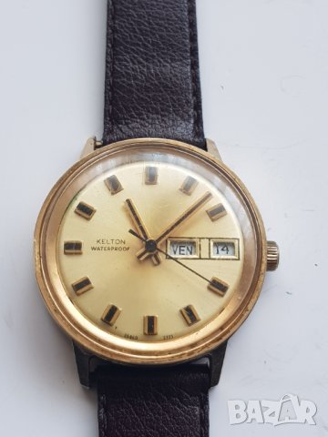 Мъжки механичен позлатен часовник Kelton, снимка 3 - Мъжки - 38497041