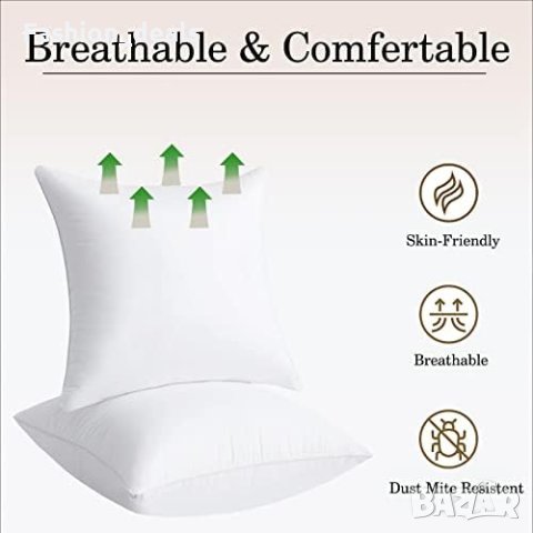 Нови 2 броя Вътрешни подложки за квадратни възглавници, памучна смес Дом Вложки Пълнеж, снимка 5 - Други стоки за дома - 42247226