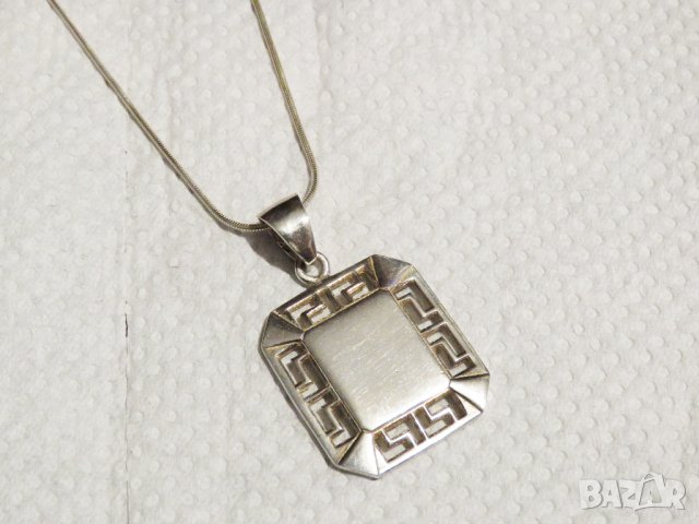 Старинен Сребърен медальон , сребърна плочка за гравиране и сребърно синджирче сребро, снимка 2 - Бижутерийни комплекти - 35137030