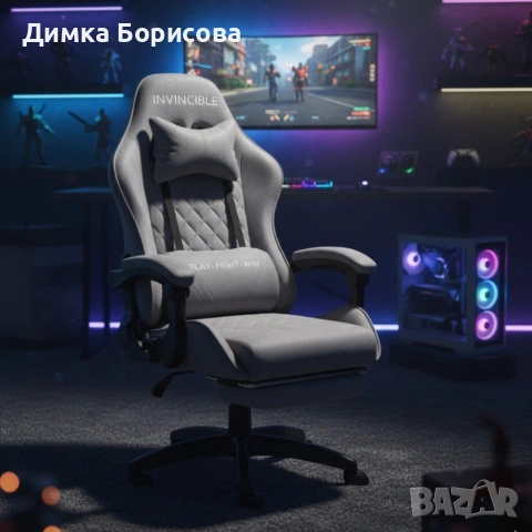 copy of Геймърски стол с регулируема височина, лумбална възглавница и метална основа