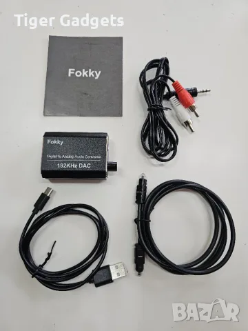 Fokky HS212-BK 192kHz/24-bit DAC Audio Converter – Optical/Coaxial към RCA и 3.5 мм, снимка 2 - Ресийвъри, усилватели, смесителни пултове - 56197174