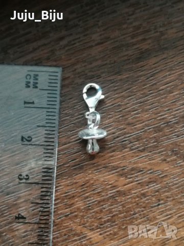 Нова сребърна висулка биберон (със закопчалка за синджир, гривна, цип и GSM), снимка 1 - Други - 31790770