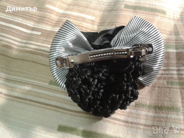 Фиба с панделка и мрежа за косата, снимка 4 - Аксесоари за коса - 54248451