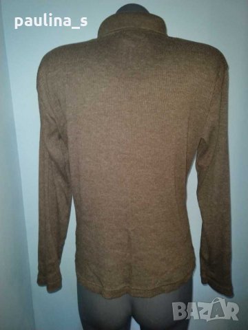 Кафява спортна блуза с цип и яка "Pepper corn" / гигант размер , снимка 4 - Блузи с дълъг ръкав и пуловери - 30401024