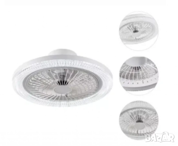 2в1 Smart LED RGB Лампа Вентилатор за таван с дистанционно управление, снимка 6 - Лед осветление - 51845944