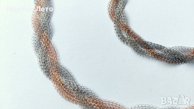 Сребърно колие и гривна. 925. Много оригинална плетка., снимка 4 - Бижутерийни комплекти - 38083795